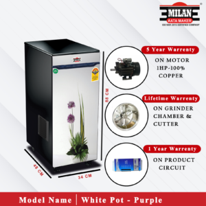 Premium atta chakki machine by Milan Atta Maker in a modern Indian kitchen